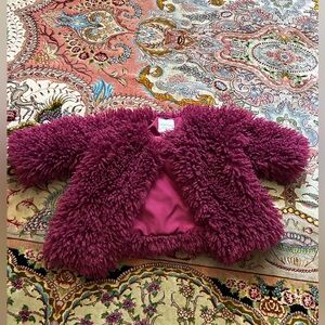 Janie & Jack Furry Toddler Girls Jacket Size 18-24 Months